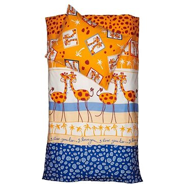 

SCANquilt povlečení KLASIK žirafy oranžovomodrá