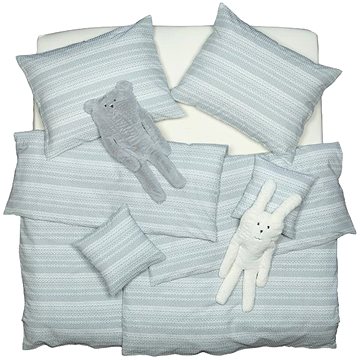 

SCANquilt povlečení KREP krajka pruhy šedobílá