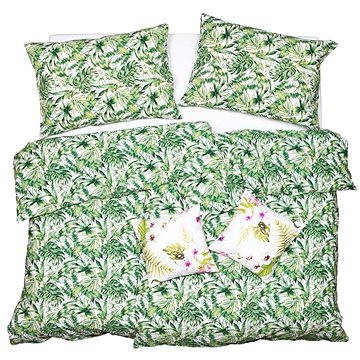 

SCANquilt povlečení KREP jungle bílozelená
