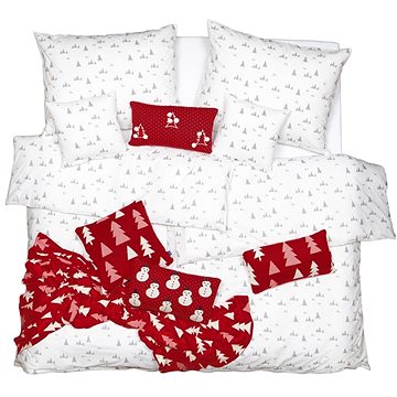 

SCANquilt povlečení KREP stromky bílošedá