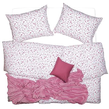 

SCANquilt povlečení KREP kvítka bílorůžová