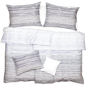 

SCANquilt povlečení SATÉN DESIGN lines bílomodrá