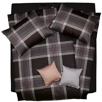 

SCANquilt povlečení SATÉN DESIGN checks černohnědá