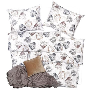 

SCANquilt povlečení KLASIK DESIGN ginko šedobéžová