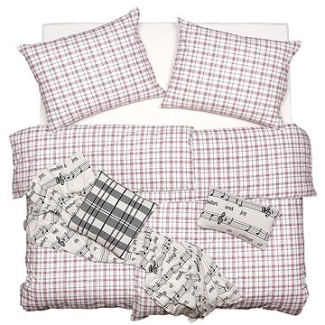 

SCANquilt povlečení KLASIK SOFT karo bíločervená