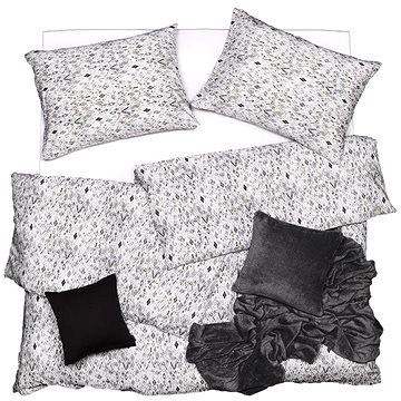 

SCANquilt povlečení KREP afro bíločernozlatá