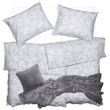 

SCANquilt povlečení KLASIK kašmír bílošedá