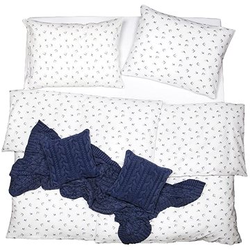 

SCANquilt povlečení KLASIK vlaštovky bílošedá