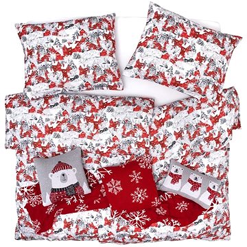 

SCANquilt povlečení SATÉN DESIGN lapland bíločervená