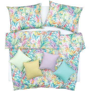 

SCANquilt povlečení SATÉN DESIGN tropicana pestrá 140 × 200/70 × 90 cm