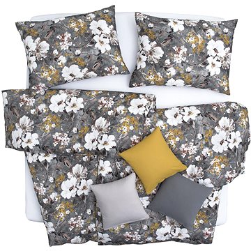 

SCANquilt povlečení SATÉN DESIGN glamour šedožlutá 140 × 200/70 × 90 cm