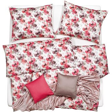 

SCANquilt povlečení SATÉN DESIGN grand poppy červenopudrová 140 × 200/70 × 90 cm