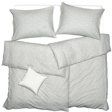 

SCANquilt povlečení KLASIK fragments šedobílá 140 × 220/70 × 90 cm