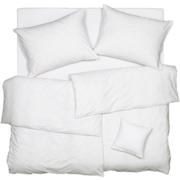 

SCANquilt povlečení KLASIK fragments bílošedá 140 × 220/70 × 90 cm
