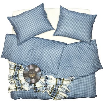 

SCANquilt povlečení KLASIK kostička modrá 140 × 220/70 × 90 cm
