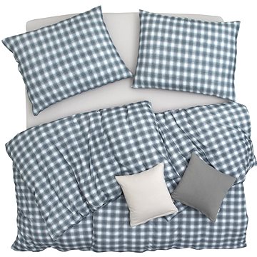 

SCANquilt povlečení JERSEY kostka melange modrošedá 140 × 200/70 × 90 cm