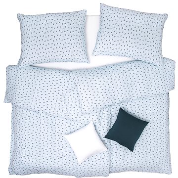 

SCANquilt povlečení JERSEY kotvičky bílomodrá 140 × 200/70 × 90 cm