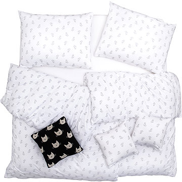 

SCANquilt povlečení JERSEY kočičky bíločerná 140 × 200/70 × 90 cm