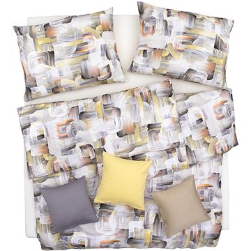 

SCANquilt povlečení ART JERSEY abstrakt zlatorezavá 140 × 200/70 × 90 cm