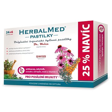 

Dr.Weiss HerbalMed Echinacea+rakytník+vitamin C 24+6 pastilek