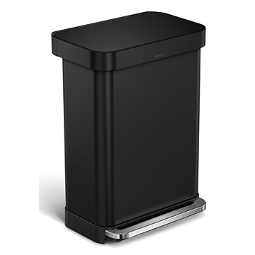 

Simplehuman pedálový odpadkový koš – 55 l, matná černá ocel, kapsa na sáčky