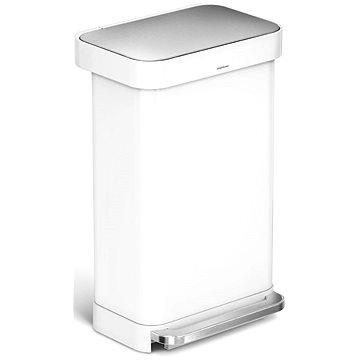 

Simplehuman 45 l, pedálový, obdélníkový, bílá ocel