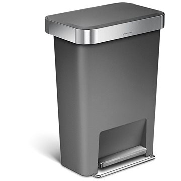 

Simplehuman 45 l, pedálový, obdélníkový, šedý plast / nerez