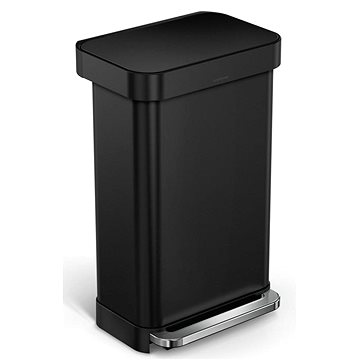 

Simplehuman pedálový odpadkový koš – 45 l, matná černá ocel, kapsa na sáčky