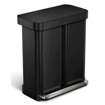 

Simplehuman pedálový odpadkový koš na tříděný odpad – 58l (34/24), matná černá ocel