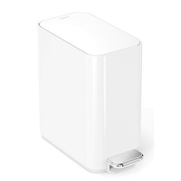 

Simplehuman pedálový úzký odpadkový koš – 5 l, bílá ocel