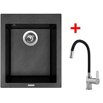 

Sinks Cube 410 Metalblack + Flexia