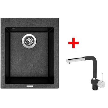 

Sinks Cube 410 Metalblack + Mix 3 P GR
