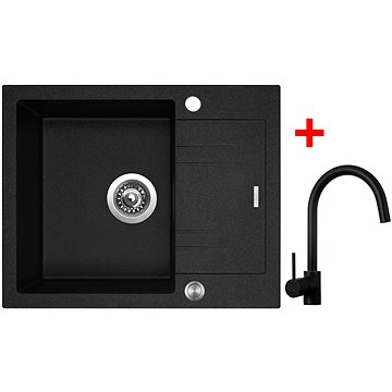 

Sinks Linea 600 XC Granblack + Vitalia, černá, matná