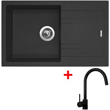 

Sinks Linea 780 Granblack + Vitalia, černá, matná
