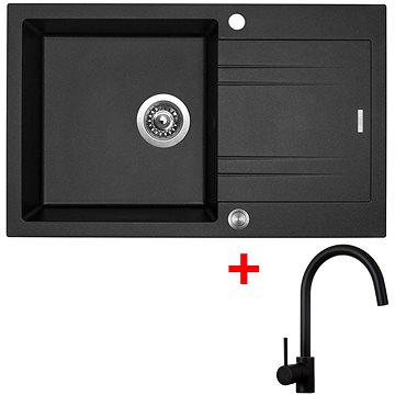 

Sinks Linea 780 XC Metalblack + Vitalia, černá, matná