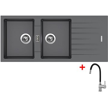 

Sinks Perfecto 1160 Duo Titanium + Flexia