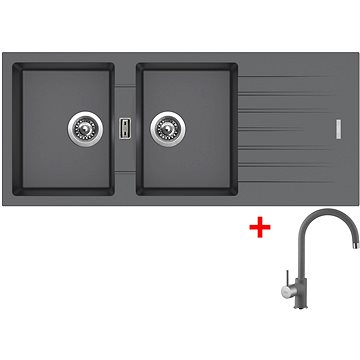 

Sinks Perfecto 1160 Duo Titanium + Vitalia GR