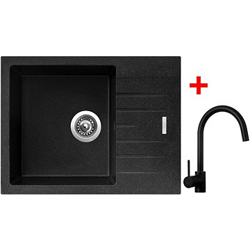 

Sinks Perfecto 650 Granblack + Vitalia, černá, matná