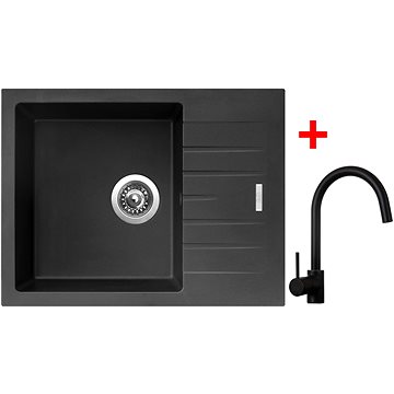 

Sinks Perfecto 650 Pureblack + Vitalia, černá, matná