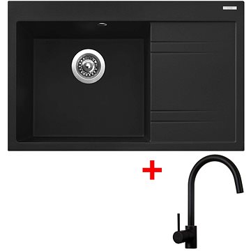 

Sinks Rim 780 L Metalblack + Vitalia, černá, matná