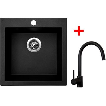 

Sinks Viva 455 Granblack + Vitalia, černá, matná