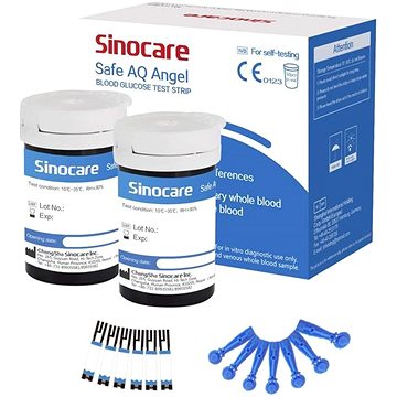 

SINOCARE Set 50 náhradních proužků + 50 lancet pro Safe AQ Angel