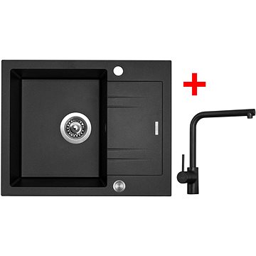 

Sinks LINEA 600 XC Metalblack + Elka černá matná