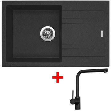

Sinks LINEA 780 Granblack + Elka černá matná