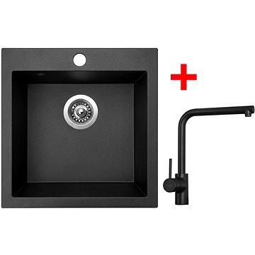 

Sinks VIVA 455 Metalblack + Elka černá matná