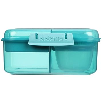 

Sistema Bento Cube tříkomorová krabička s nádobou na jogurt a 2 tácky 1,25 l, zelená