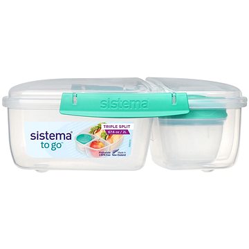 Sistema Tříkomorová krabička s nádobou na jogurt 2 l, mátová