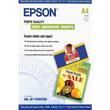 

Epson Self-Adhesive Photo Paper - A4 - 10 listů