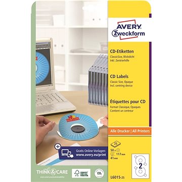

Avery Zweckform L6015-25 Samolepící etikety na CD