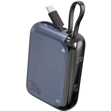 

4smarts Pocket with integrated USB-C Cable 10000mAh 30W steel blue